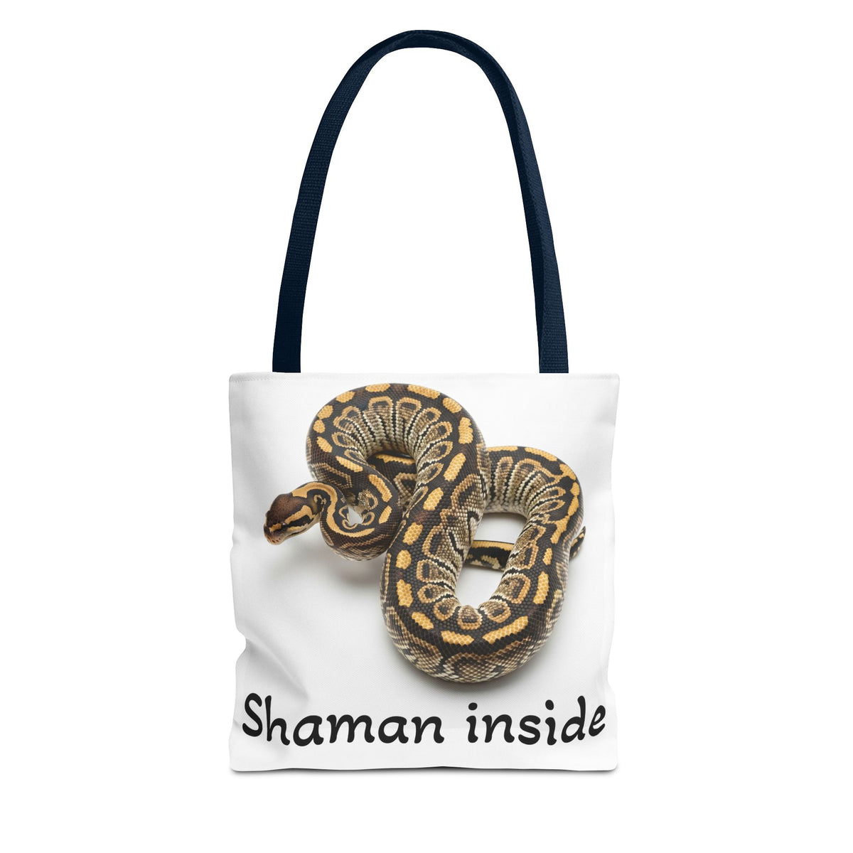 Snake Shaman Python Tote Bag — 'Shaman Inside' Printed Canvas Tote
