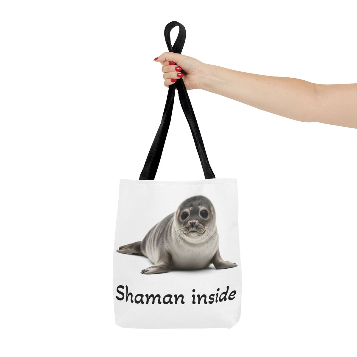 Borsa tote Shaman Inside Seal — Stampa con animale spirituale carino