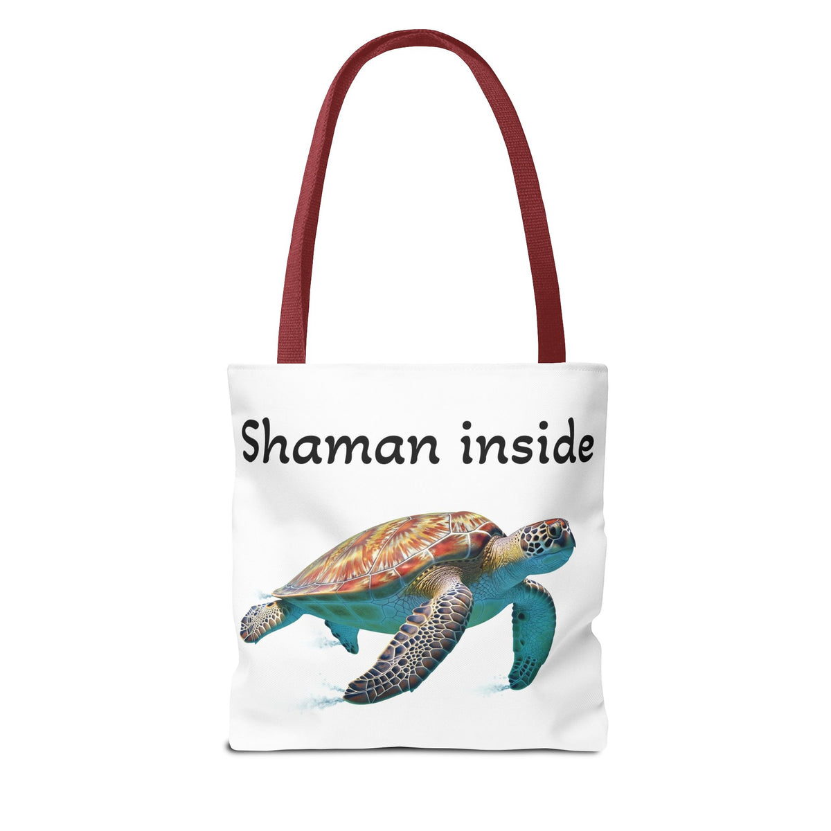 Shaman Inside Sea Turtle Tote Bag — Spiritual Beach Canvas Tote