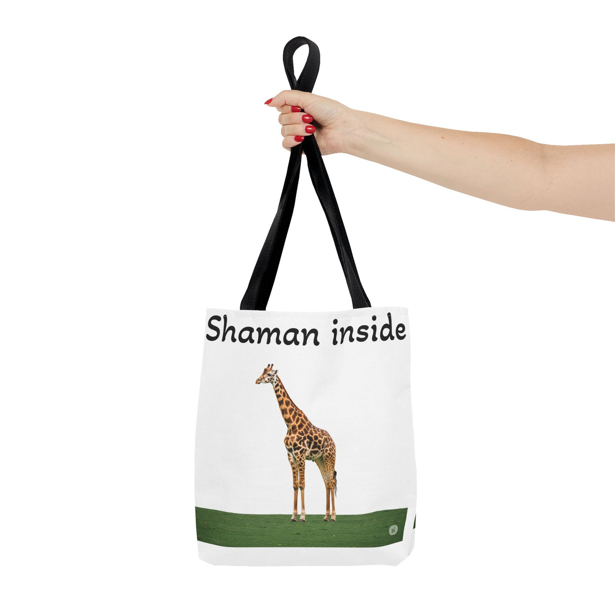 Borsa tote Giraffa Sciamano interiore – Tote bag con stampa all-over di animale spirituale