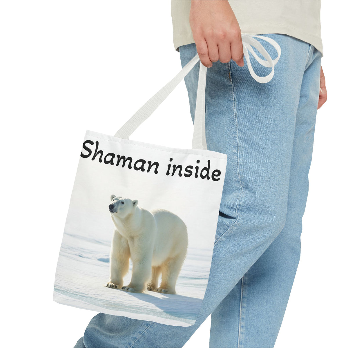 Borsa Tote Shaman Inside – Shopper con natura spirituale di orso polare
