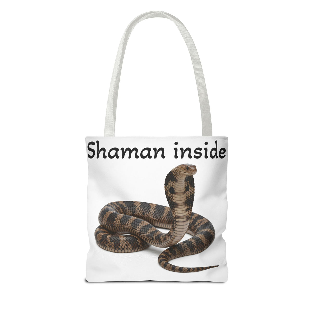 Borsa tote Cobra Shaman Inside — Borsa da spiaggia e da mercato con stampa spirituale di serpente