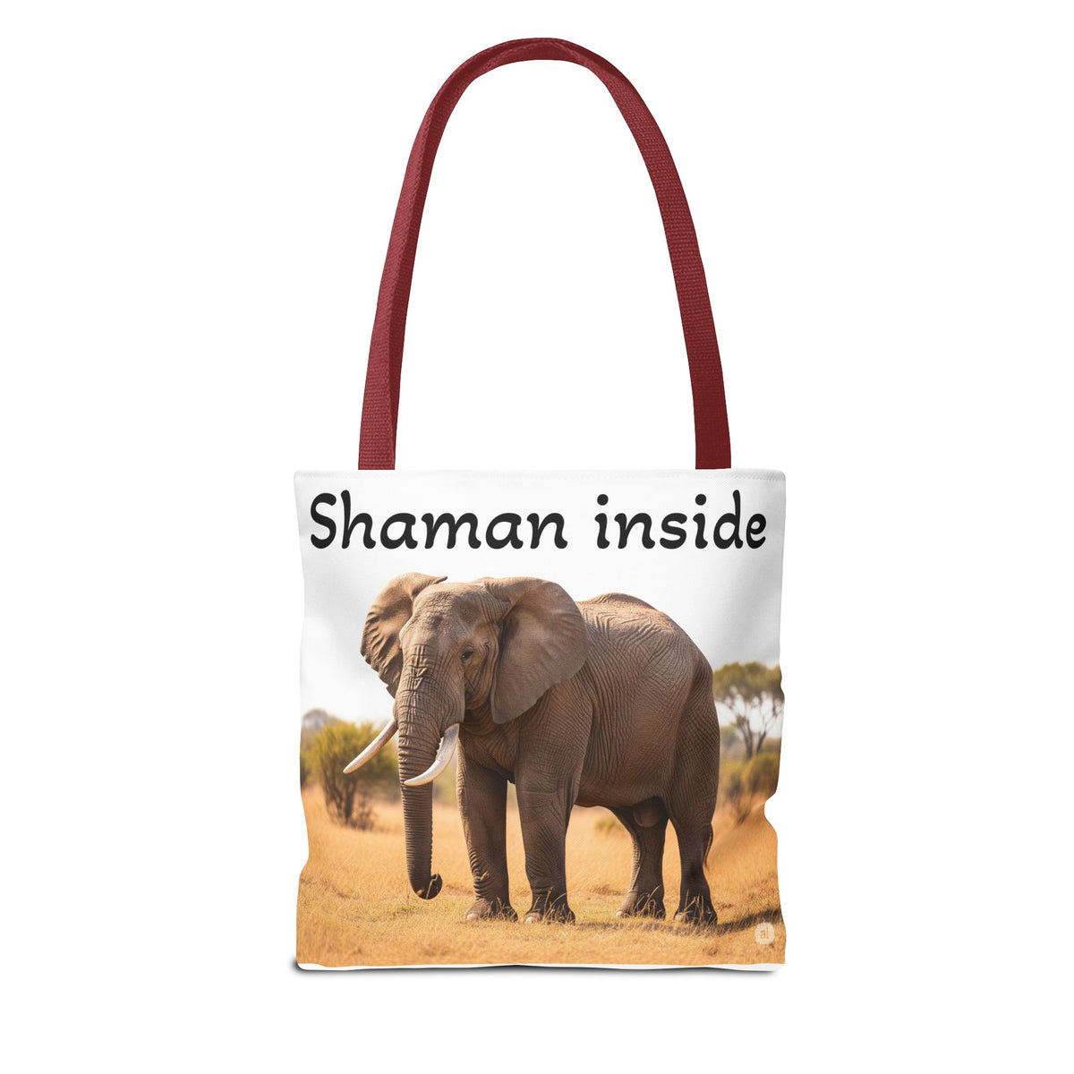 Borsa shopper "Shaman Inside Elephant" — Borsa in tela con stampa di animale spirituale