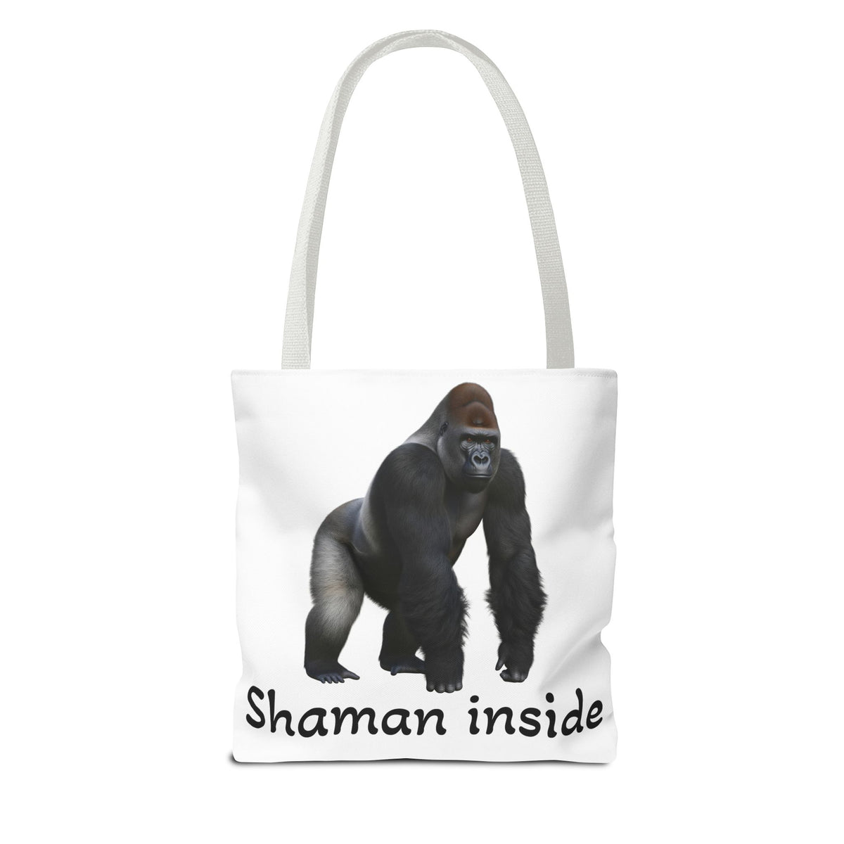 Borsa tote Shaman Inside Gorilla — Borsa tote con divertente stampa di animale spirituale