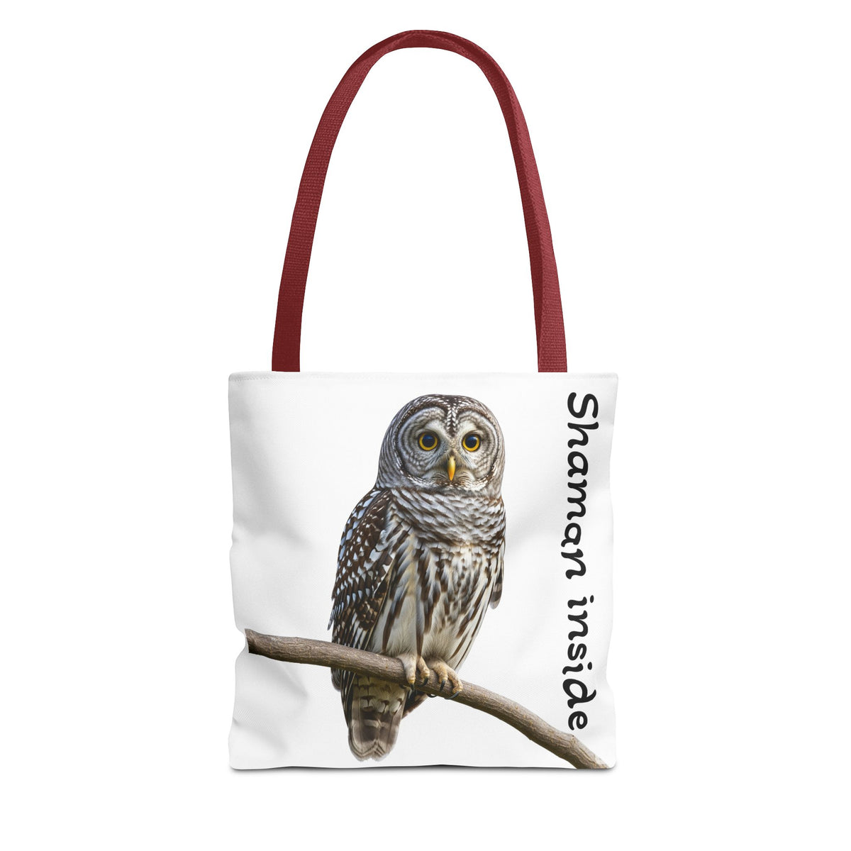 Borsa tote — Borsa tote con illustrazione "Shaman Inside" a forma di piccolo gufo