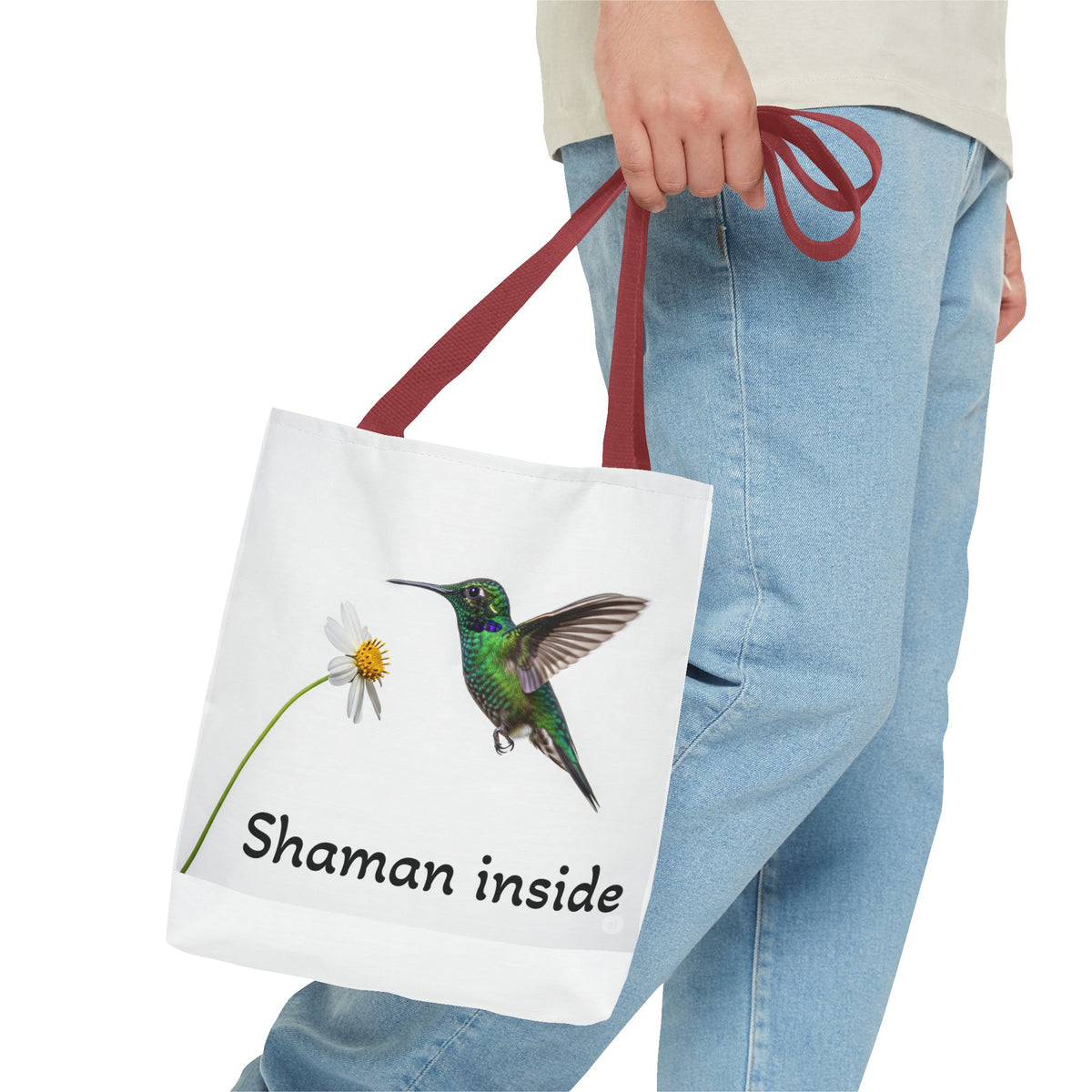 Borsa tote 'Shaman Inside' con colibrì — Shopper dallo spirito naturale