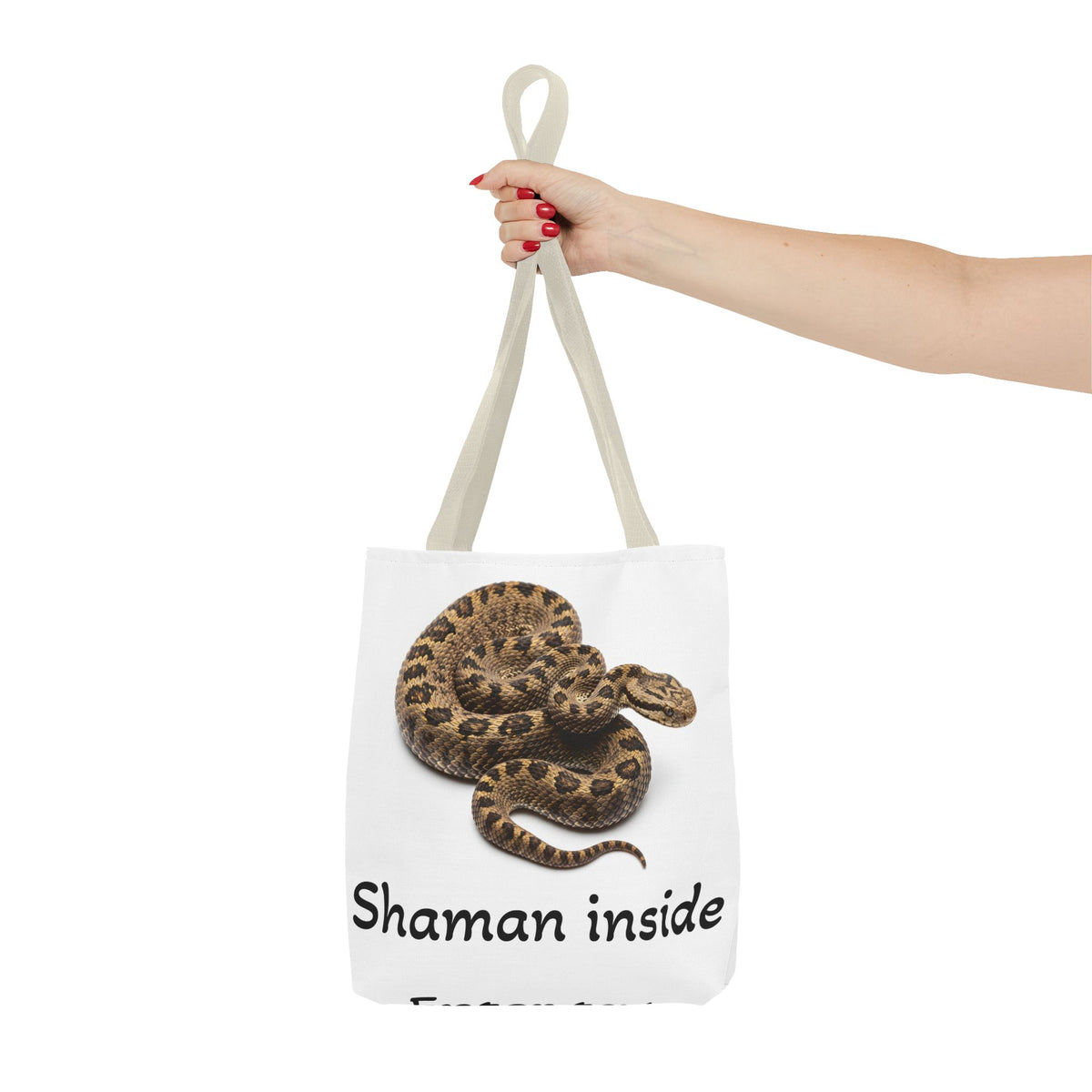 Shaman Inside Snake Adder Tote Bag – Spiritual Animal Totem Canvas Tote