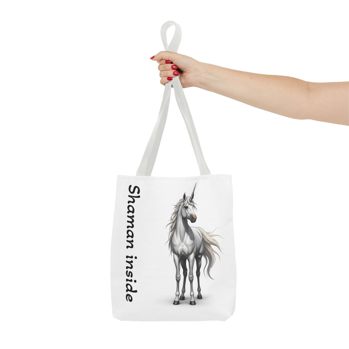Unicorn Tote Bag — "Shaman Inside" Mystic Horse All-Over Print