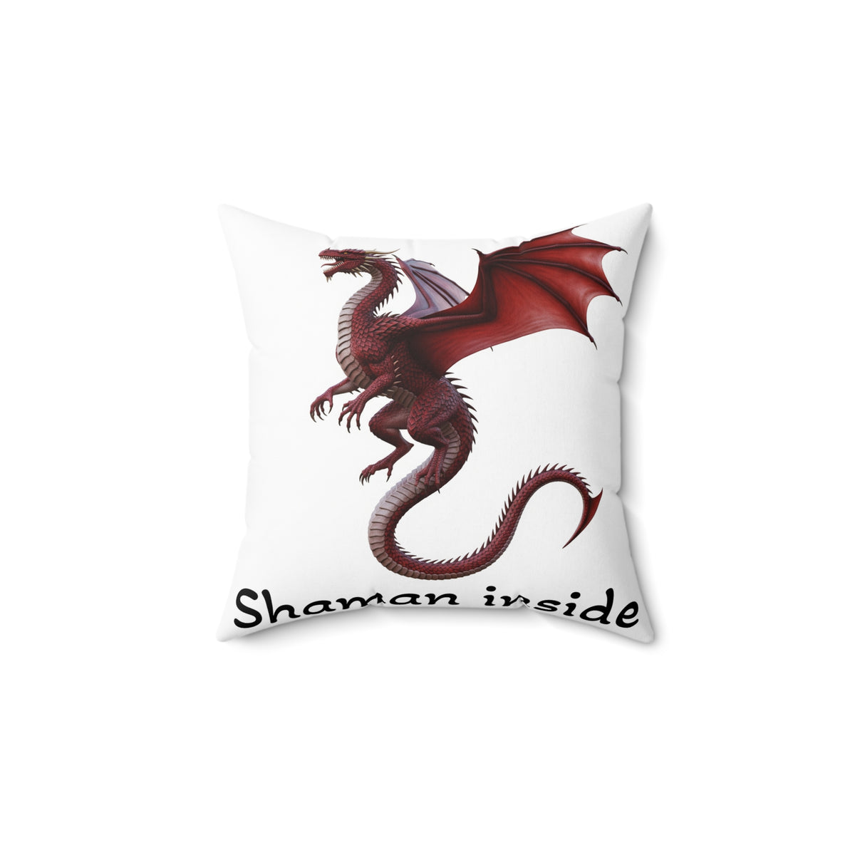 Cuscino quadrato dello sciamano del drago rosso