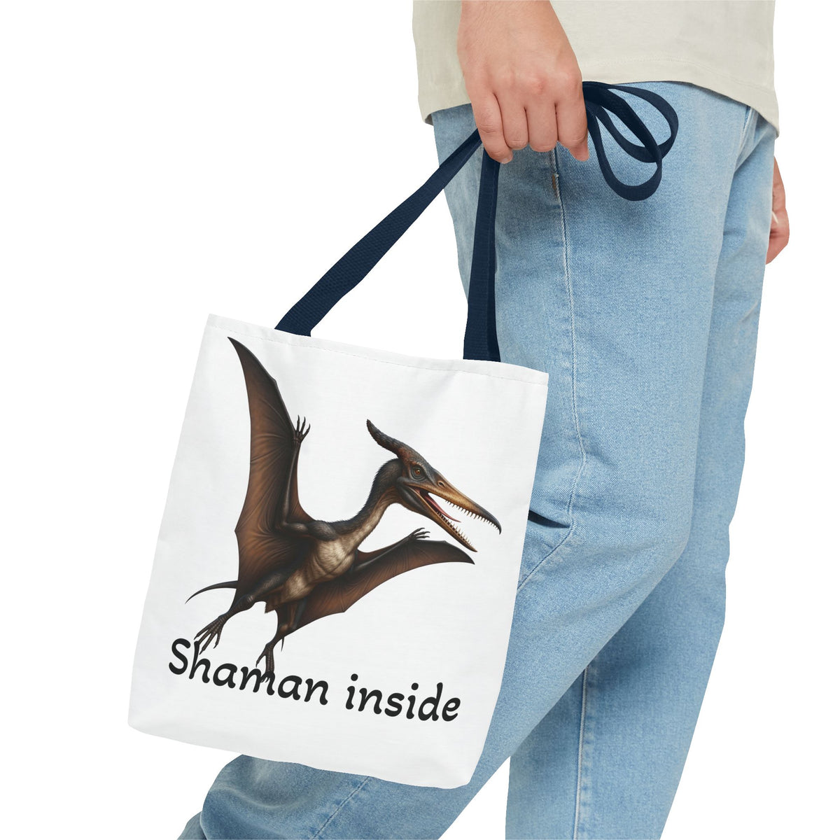 Shaman Inside Tote Bag — Pterosaur Spirit Animal Canvas Tote