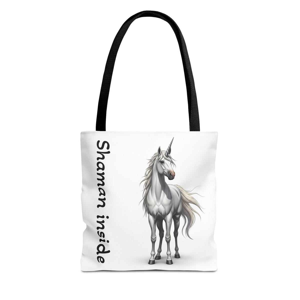 Unicorn Tote Bag — "Shaman Inside" Mystic Horse All-Over Print