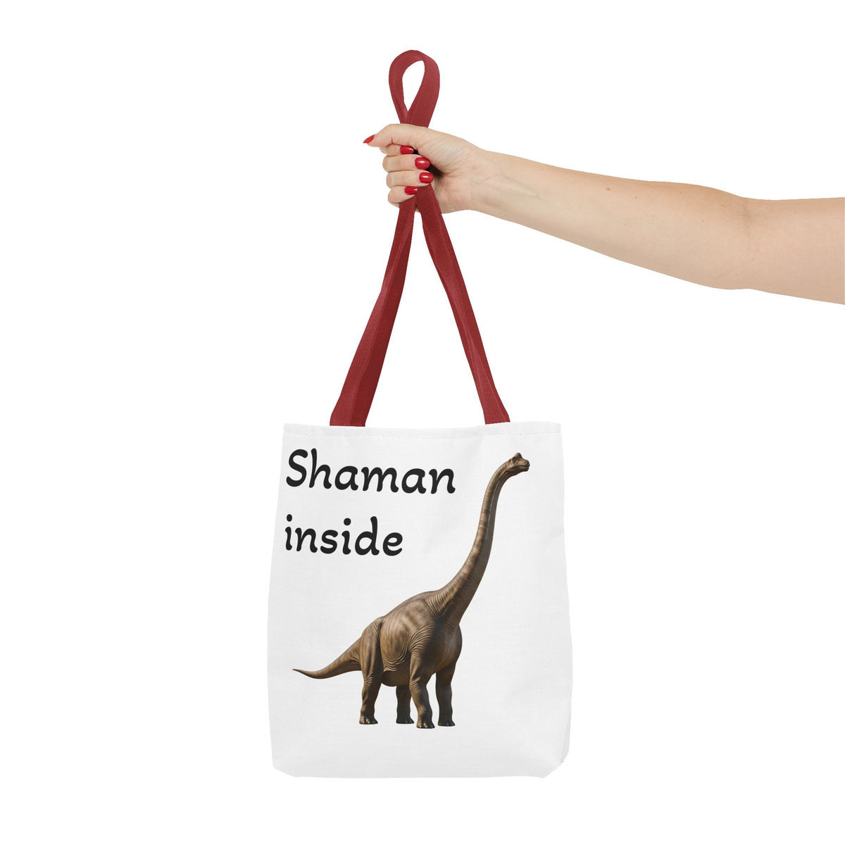 Tote Bag Shaman Inside – Eco Shopper con divertente grafica di dinosauro