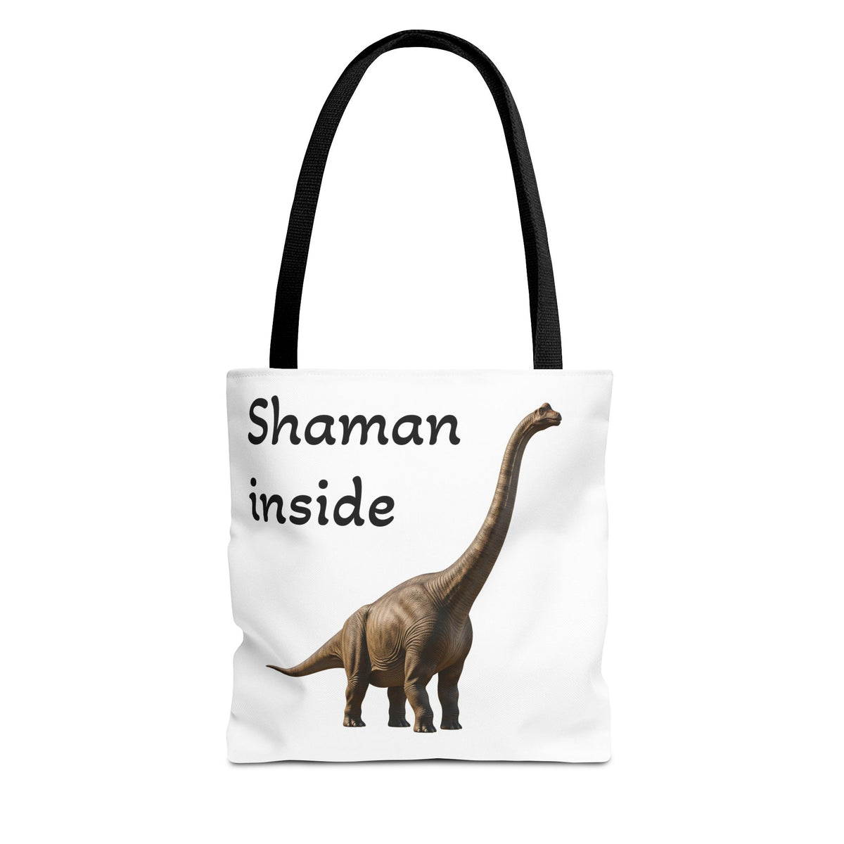 Tote Bag Shaman Inside – Eco Shopper con divertente grafica di dinosauro