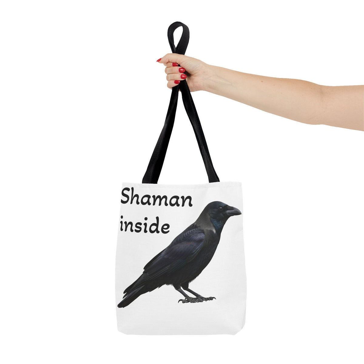 Shaman Inside Crow Tote Bag — Mystic Raven AOP Shopper