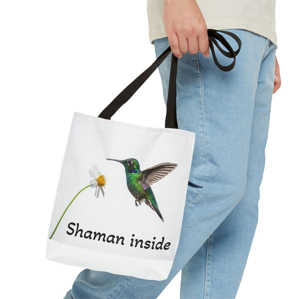 Borsa tote 'Shaman Inside' con colibrì — Shopper dallo spirito naturale