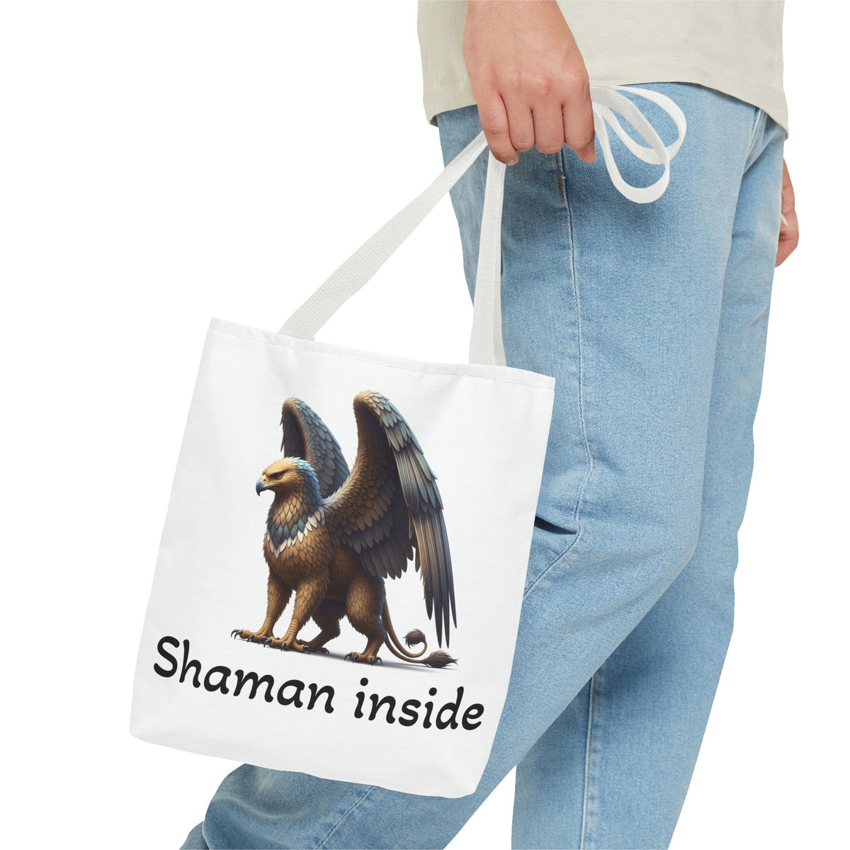Borsa Tote Shaman Inside — Borsa Tote Mythical Griffon AOP per Regali Spirituali e Pagani
