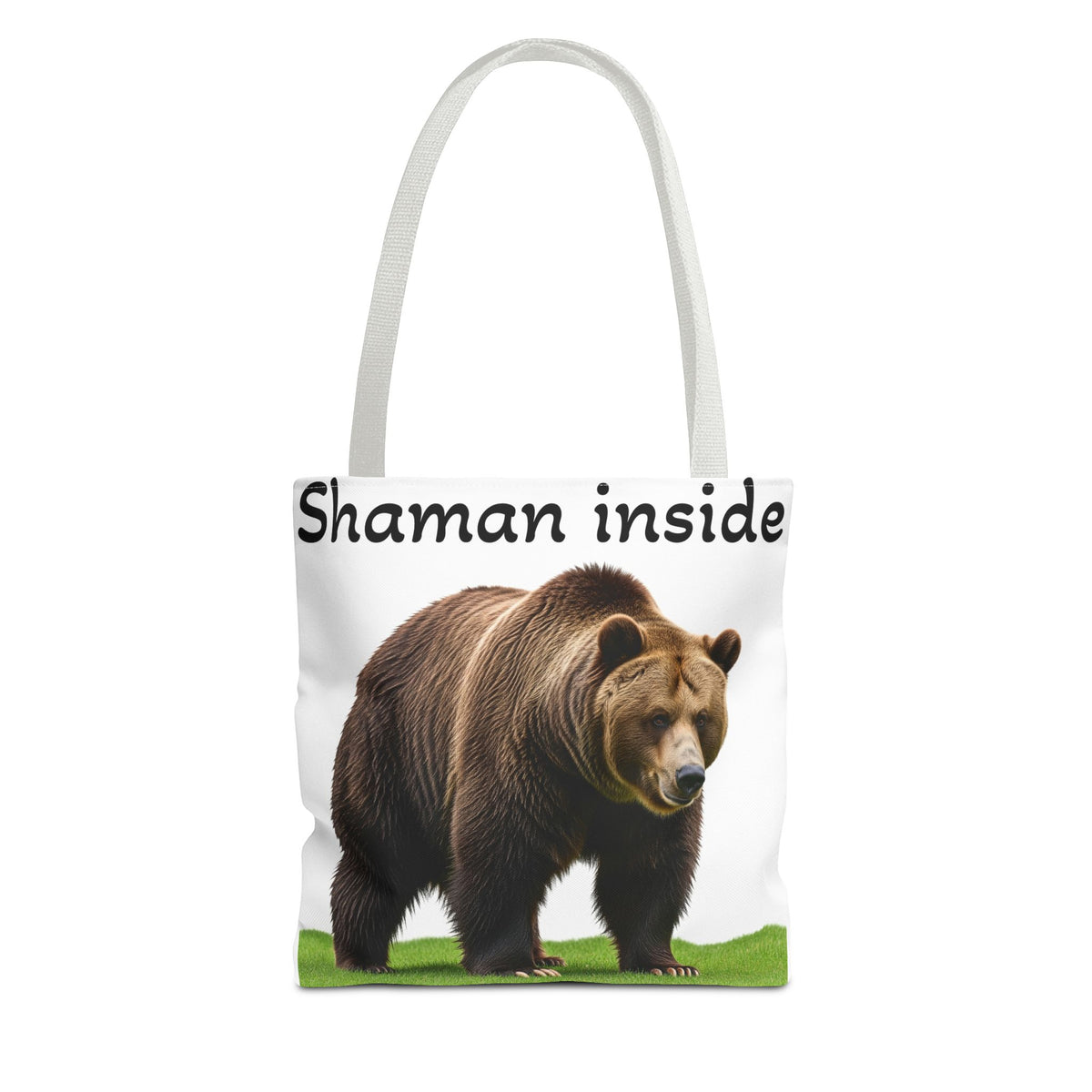 Borsa tote Shaman Inside Bear — Borsa riutilizzabile con spirito guida animale spirituale