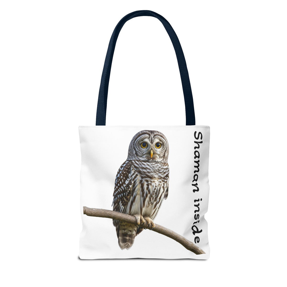 Borsa tote — Borsa tote con illustrazione "Shaman Inside" a forma di piccolo gufo