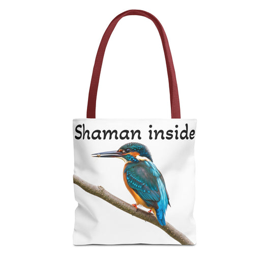 Tote Bag — Borsa shopper illustrata con martin pescatore "Shaman Inside"