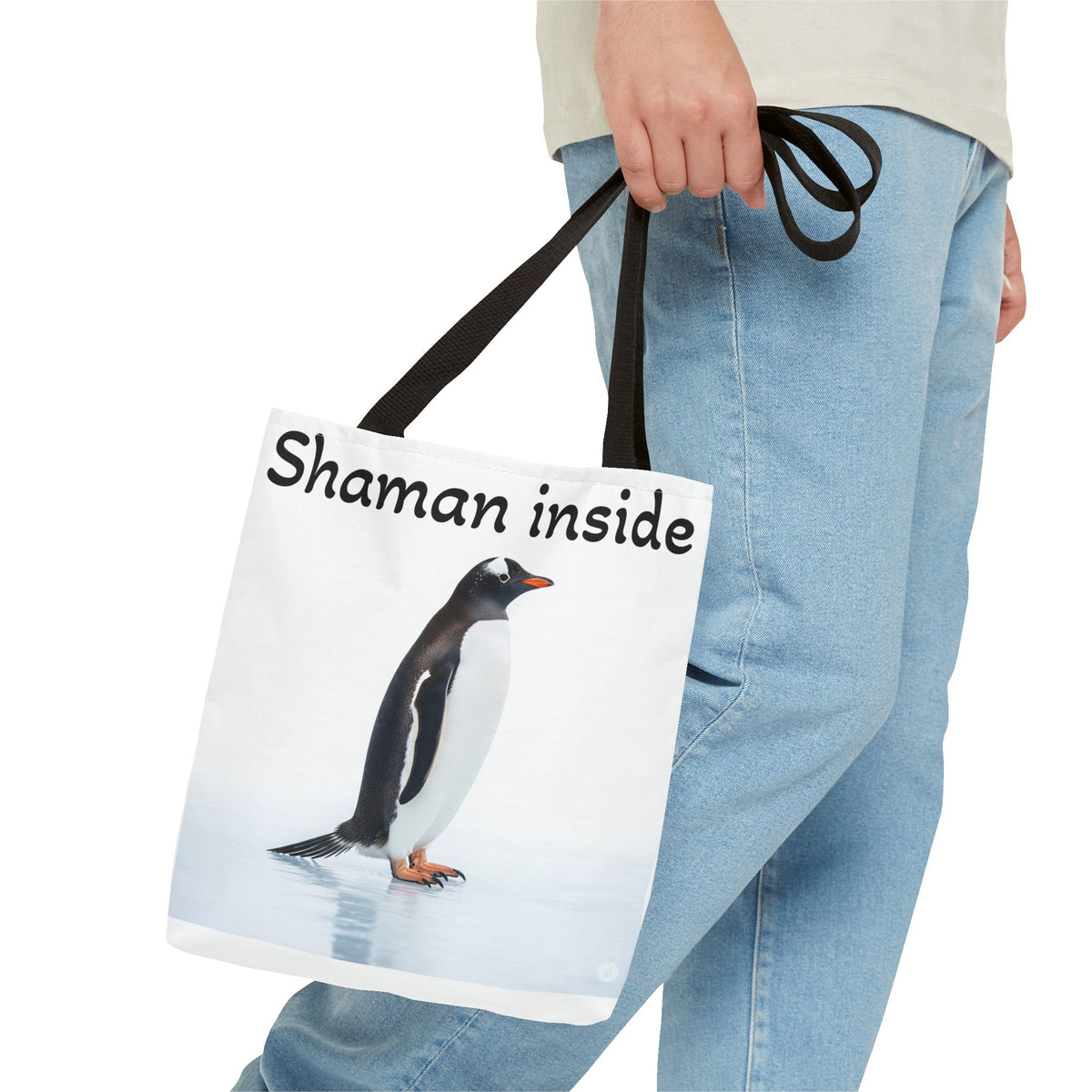 Shaman Inside Penguin Tote Bag – Spiritual Wildlife AOP Reusable Tote