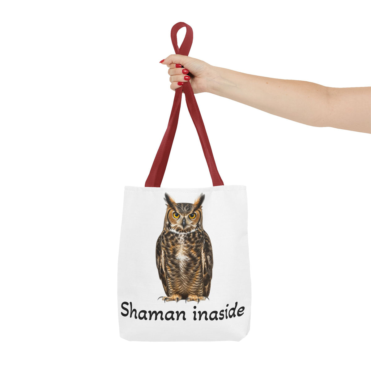 Borsa tote Shaman Inside Owl — Borsa da mercato ecologica in stile boho, stregoneria spirituale