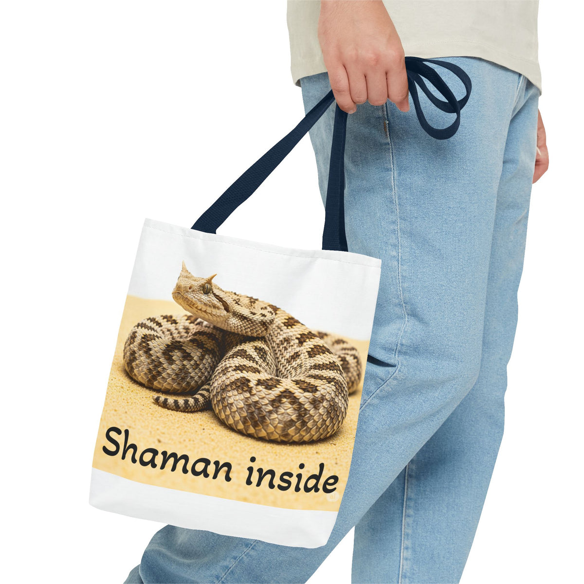 Borsa Tote Shaman Inside Aspis — Borsa Tote con stampa all-over di serpente spirituale
