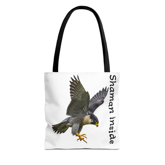 Peregrine Falcon 'Shaman Inside' Graphic Tote Bag