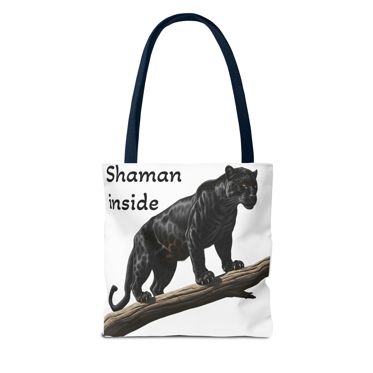 Shaman Inside Tote Bag — Black Panther Spirit Animal Canvas Tote