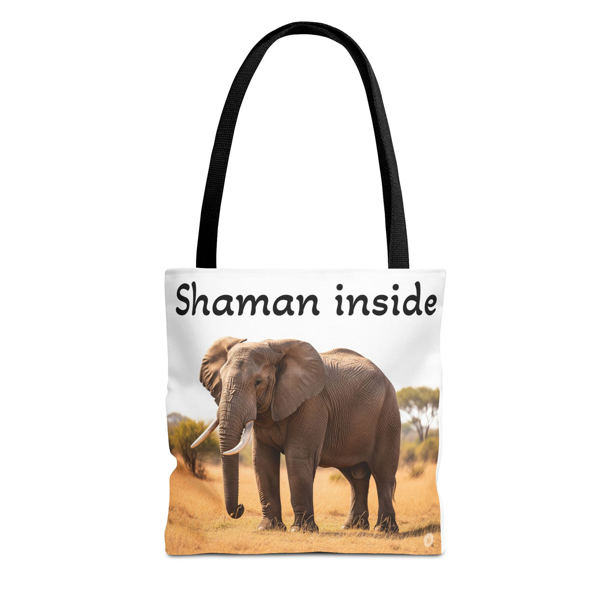 Borsa shopper "Shaman Inside Elephant" — Borsa in tela con stampa di animale spirituale