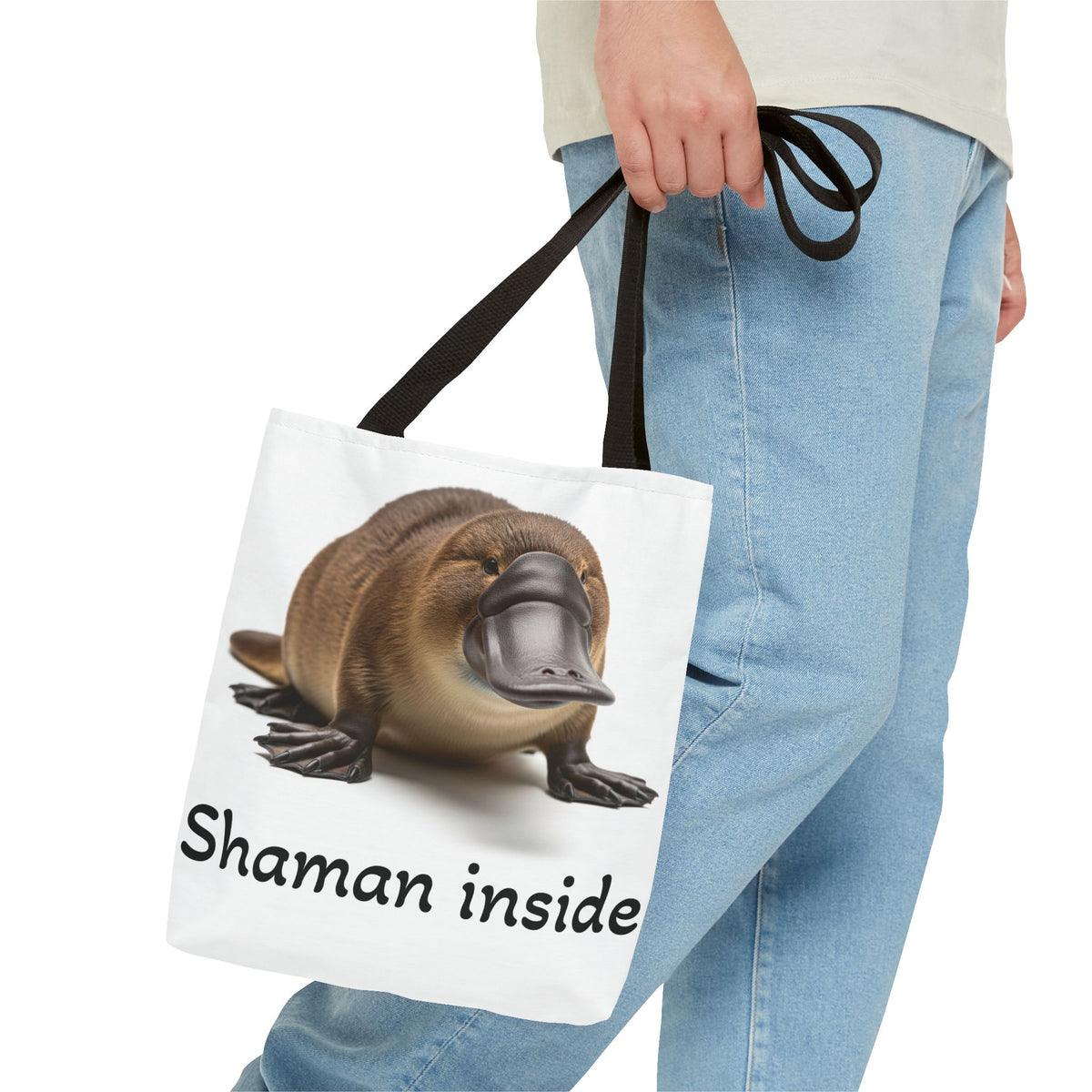Platypus "Shaman Inside" Tote Bag — Cute Spiritual Animal Print