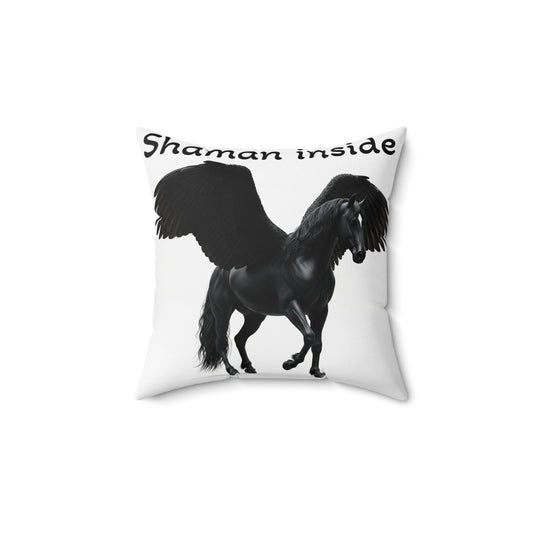 Cuscino Pegasus Shaman Inside — Cuscino decorativo con cavallo alato nero