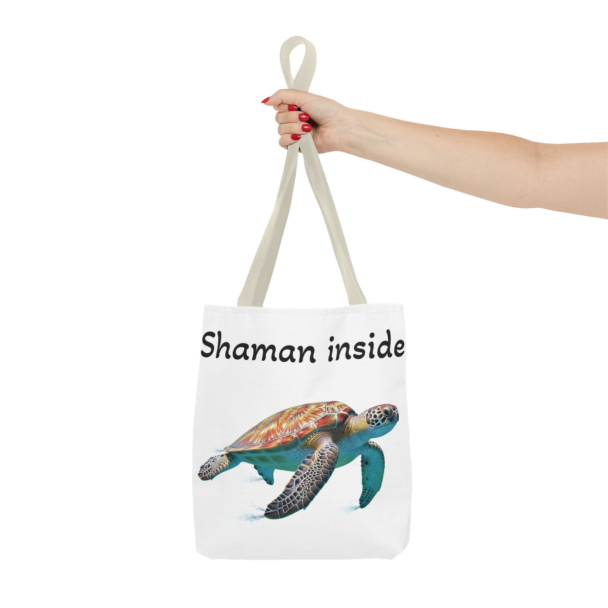 Shaman Inside Sea Turtle Tote Bag — Spiritual Beach Canvas Tote