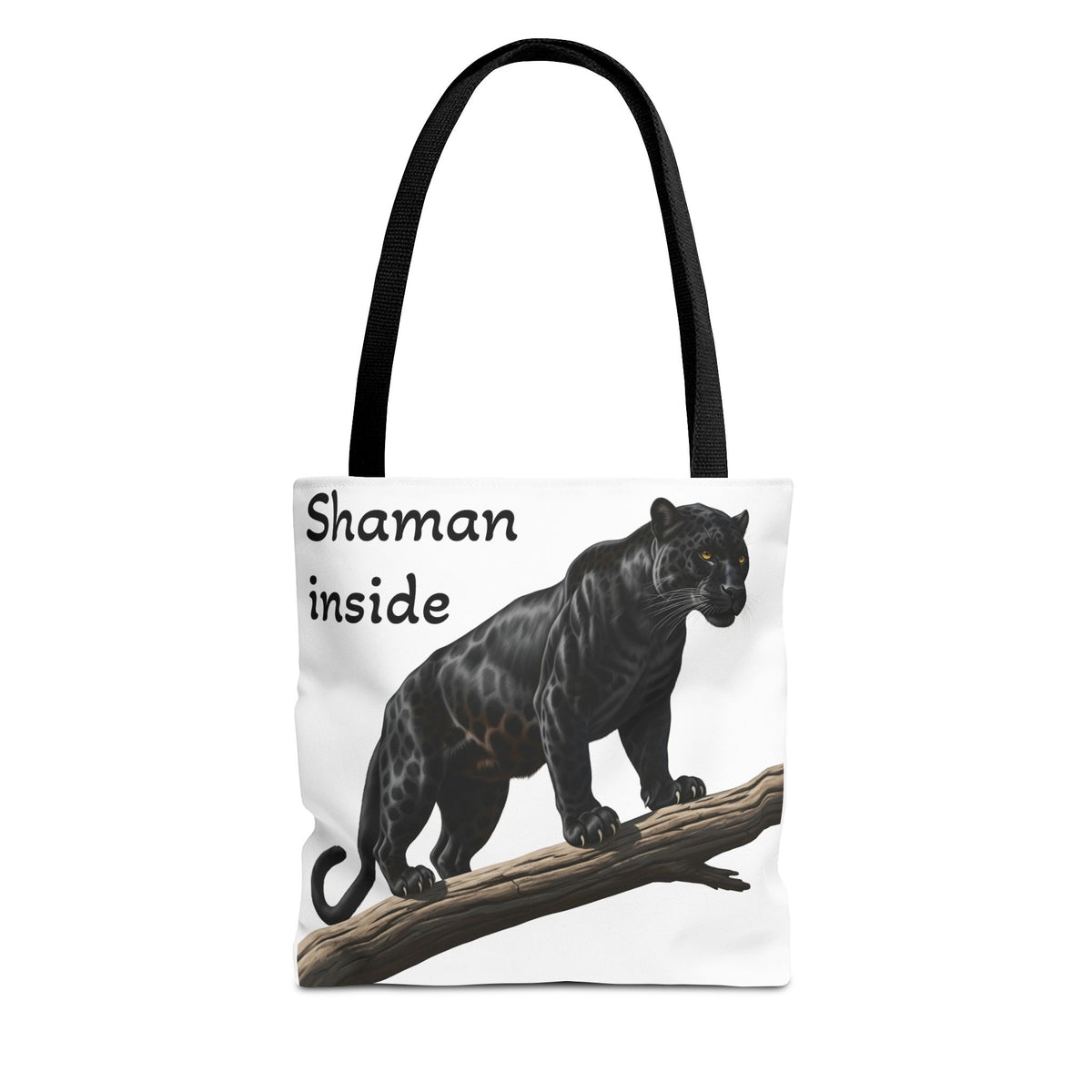 Shaman Inside Tote Bag — Black Panther Spirit Animal Canvas Tote