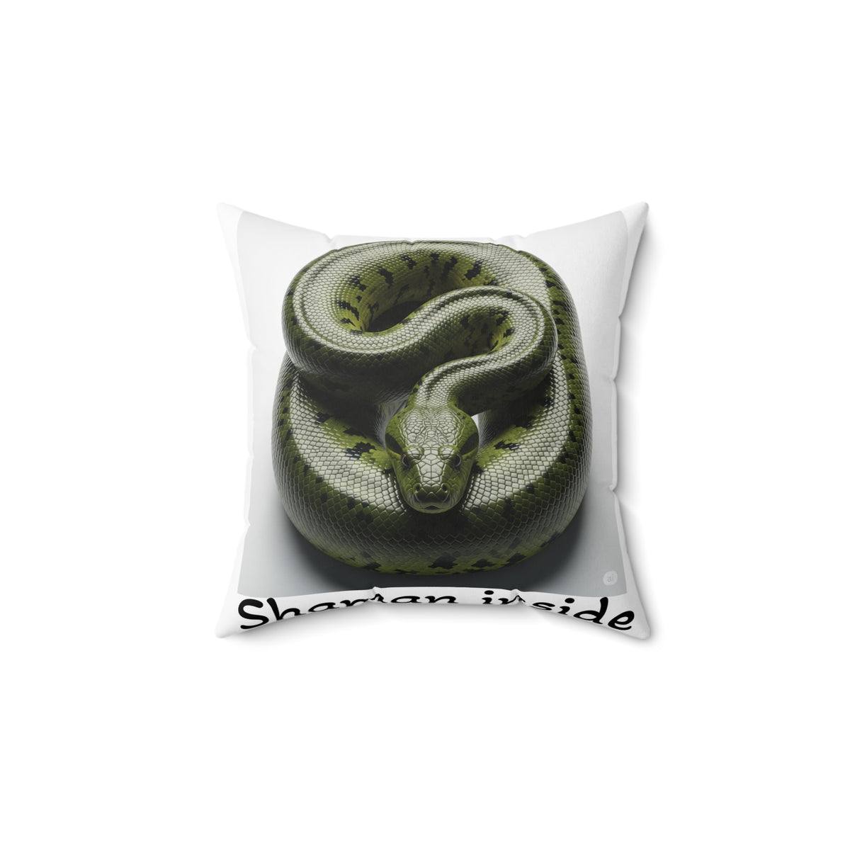 Anaconda Print Square Pillow with Fun Caption