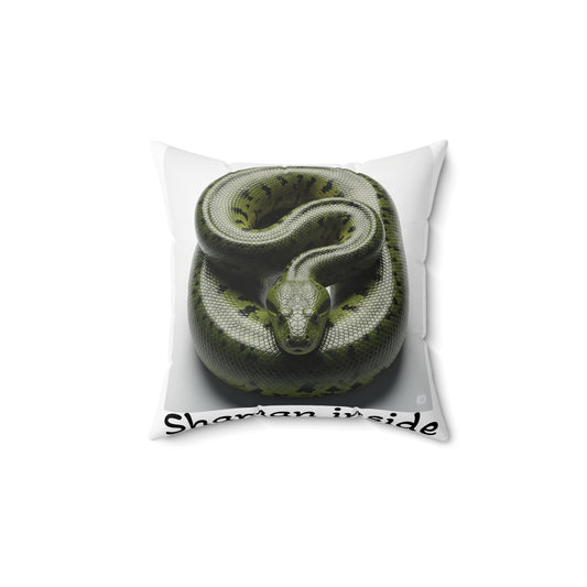 Anaconda Print Square Pillow with Fun Caption