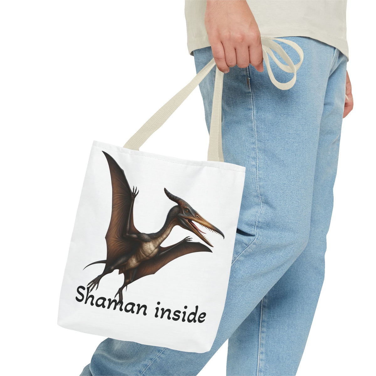 Shaman Inside Tote Bag — Pterosaur Spirit Animal Canvas Tote
