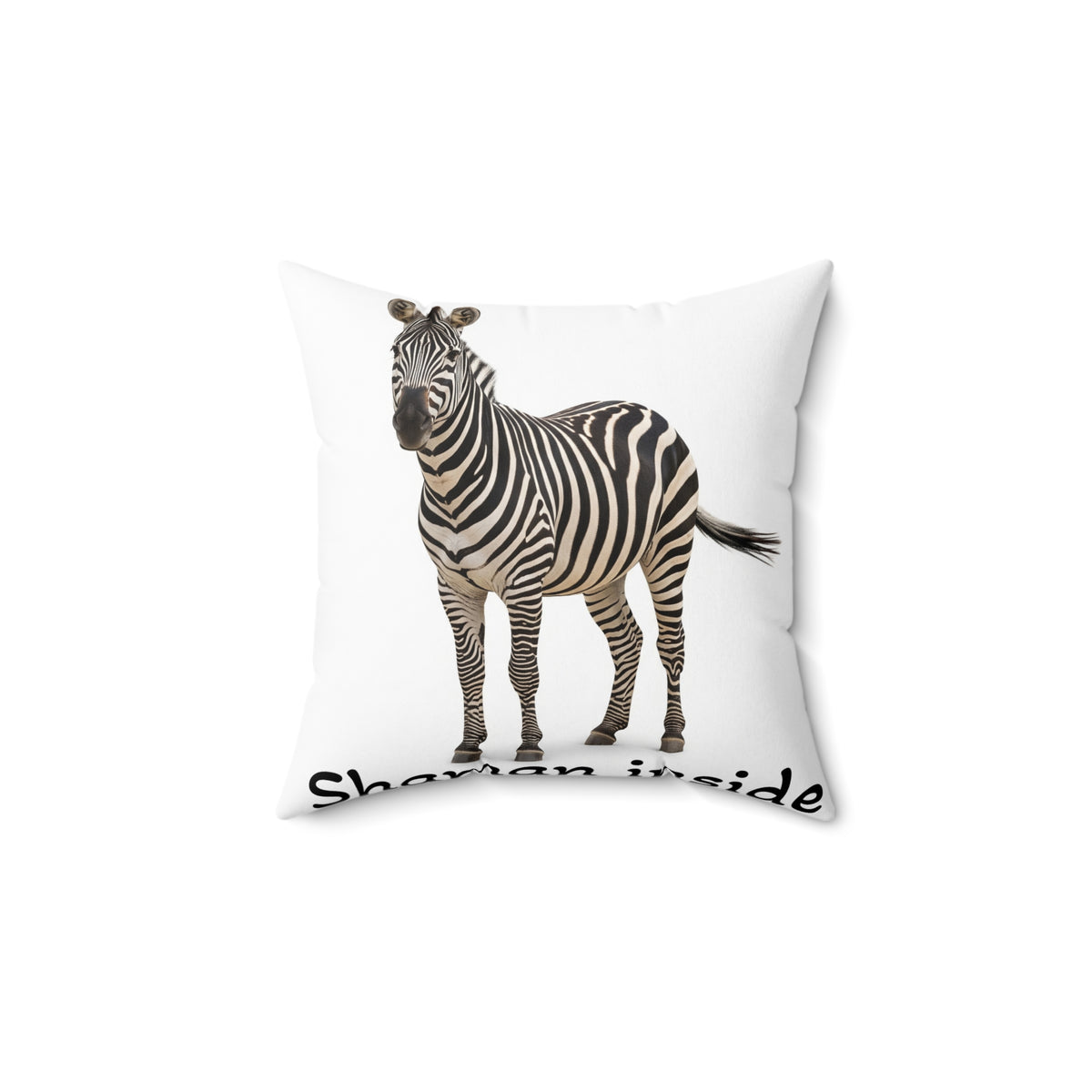 Zebra Print Decorative Pillow — "Show 'em Stripes" Spun Polyester Square Pillow