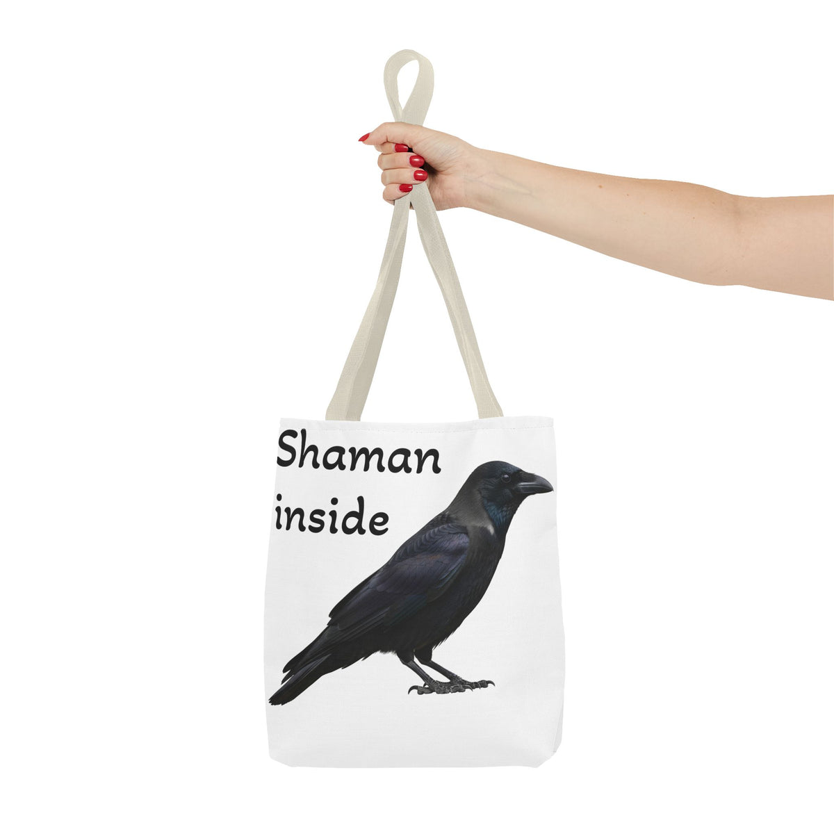 Shaman Inside Crow Tote Bag — Mystic Raven AOP Shopper