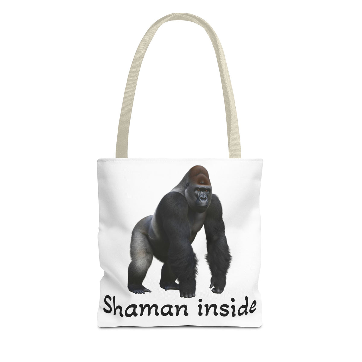 Borsa tote Shaman Inside Gorilla — Borsa tote con divertente stampa di animale spirituale