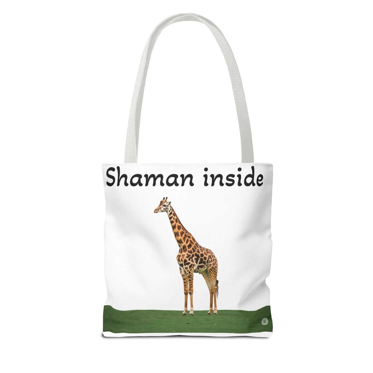 Borsa tote Giraffa Sciamano interiore – Tote bag con stampa all-over di animale spirituale