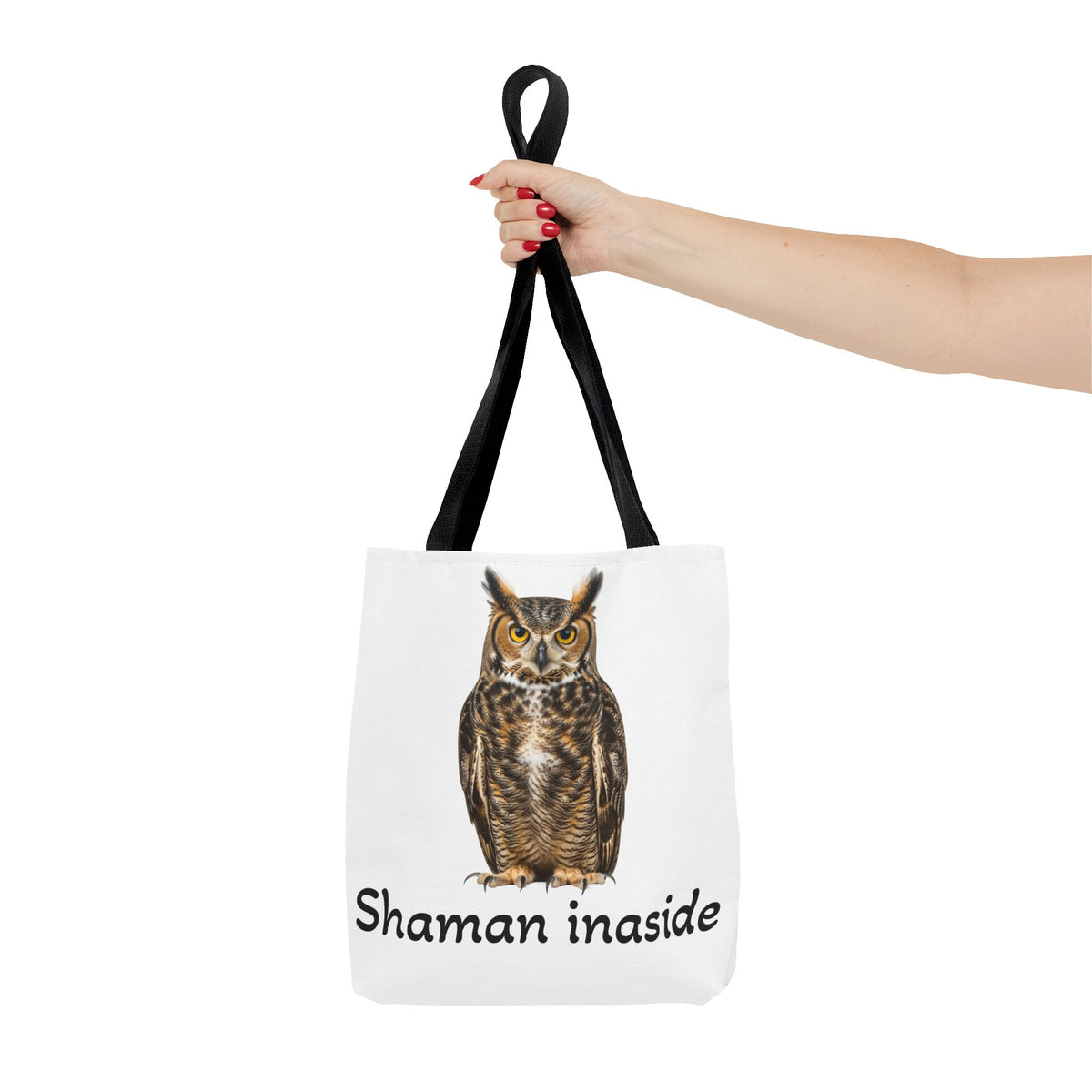 Borsa tote Shaman Inside Owl — Borsa da mercato ecologica in stile boho, stregoneria spirituale