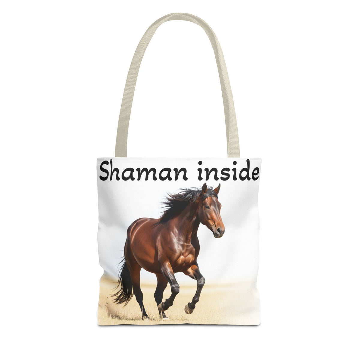 Borsa tote Cavallo Mustang Spirito Sciamanico — Borsa in tela equestre spirituale
