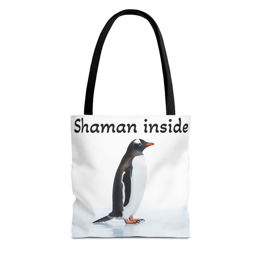Shaman Inside Penguin Tote Bag – Spiritual Wildlife AOP Reusable Tote