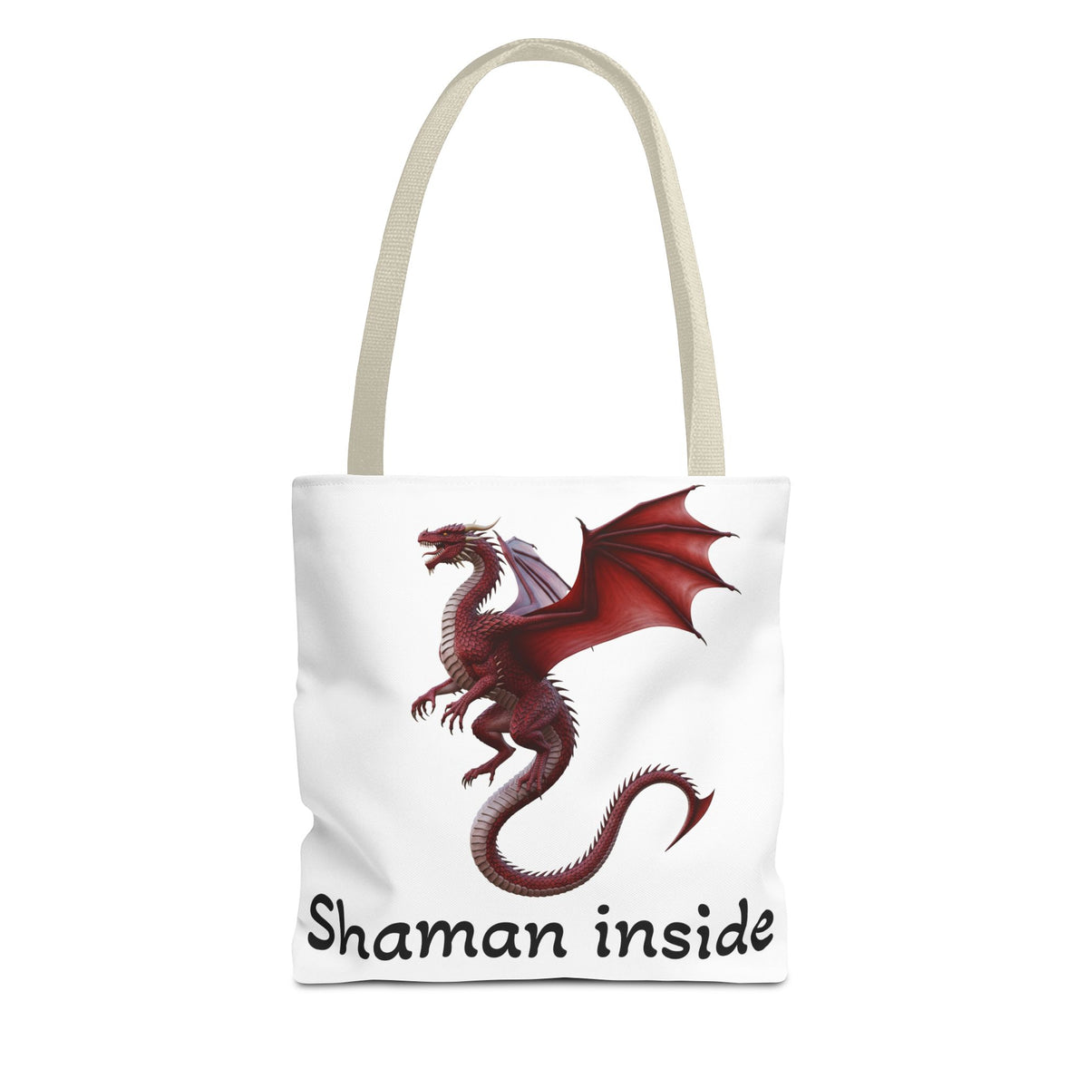 Tote — 'Shaman Inside' Red Dragon All-Over Print Tote Bag