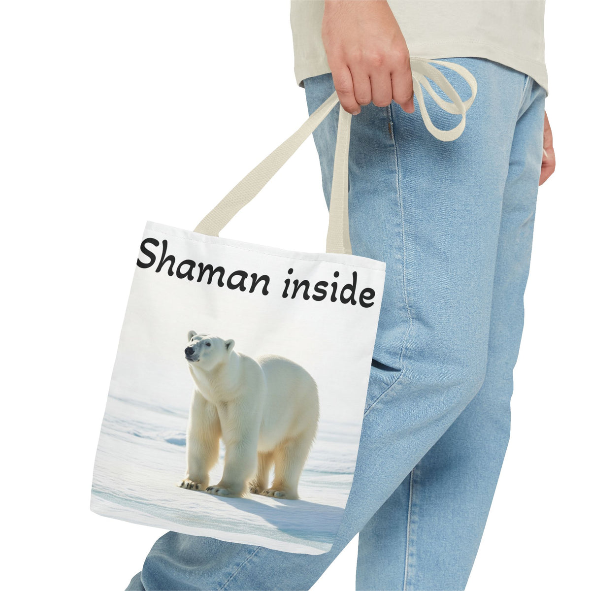 Borsa Tote Shaman Inside – Shopper con natura spirituale di orso polare