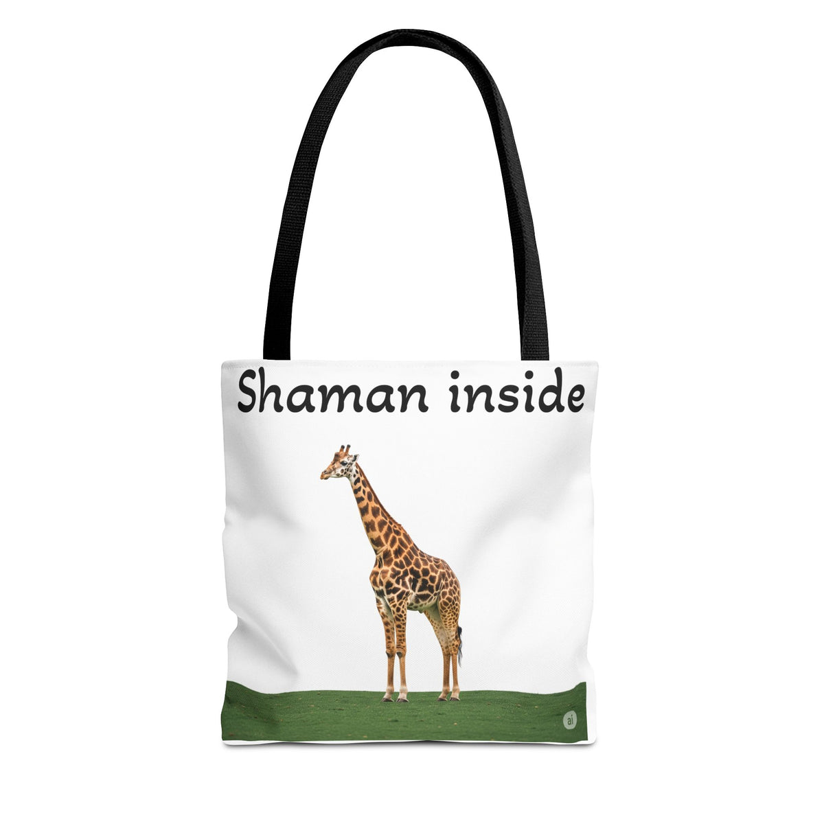 Borsa tote Giraffa Sciamano interiore – Tote bag con stampa all-over di animale spirituale