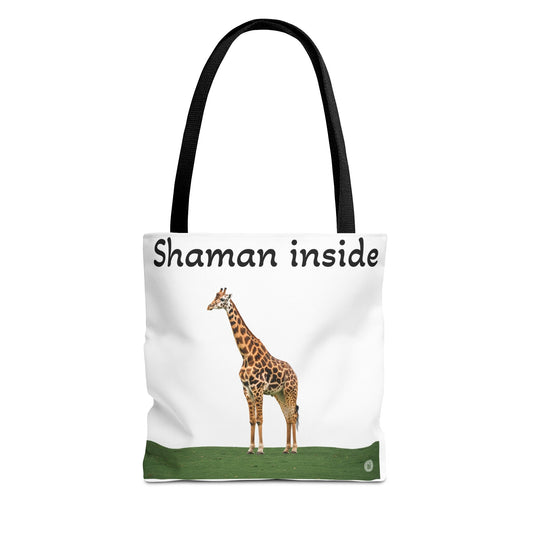 Borsa tote Giraffa Sciamano interiore – Tote bag con stampa all-over di animale spirituale
