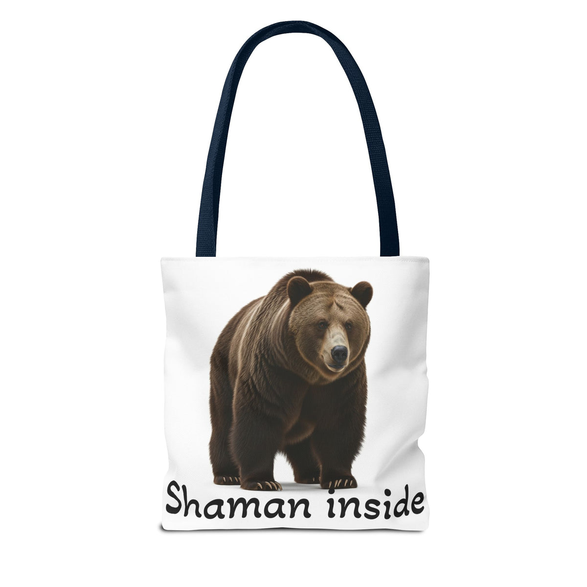 Borsa tote sciamanica con orso grizzly — Shopper in tela con fauna selvatica spirituale
