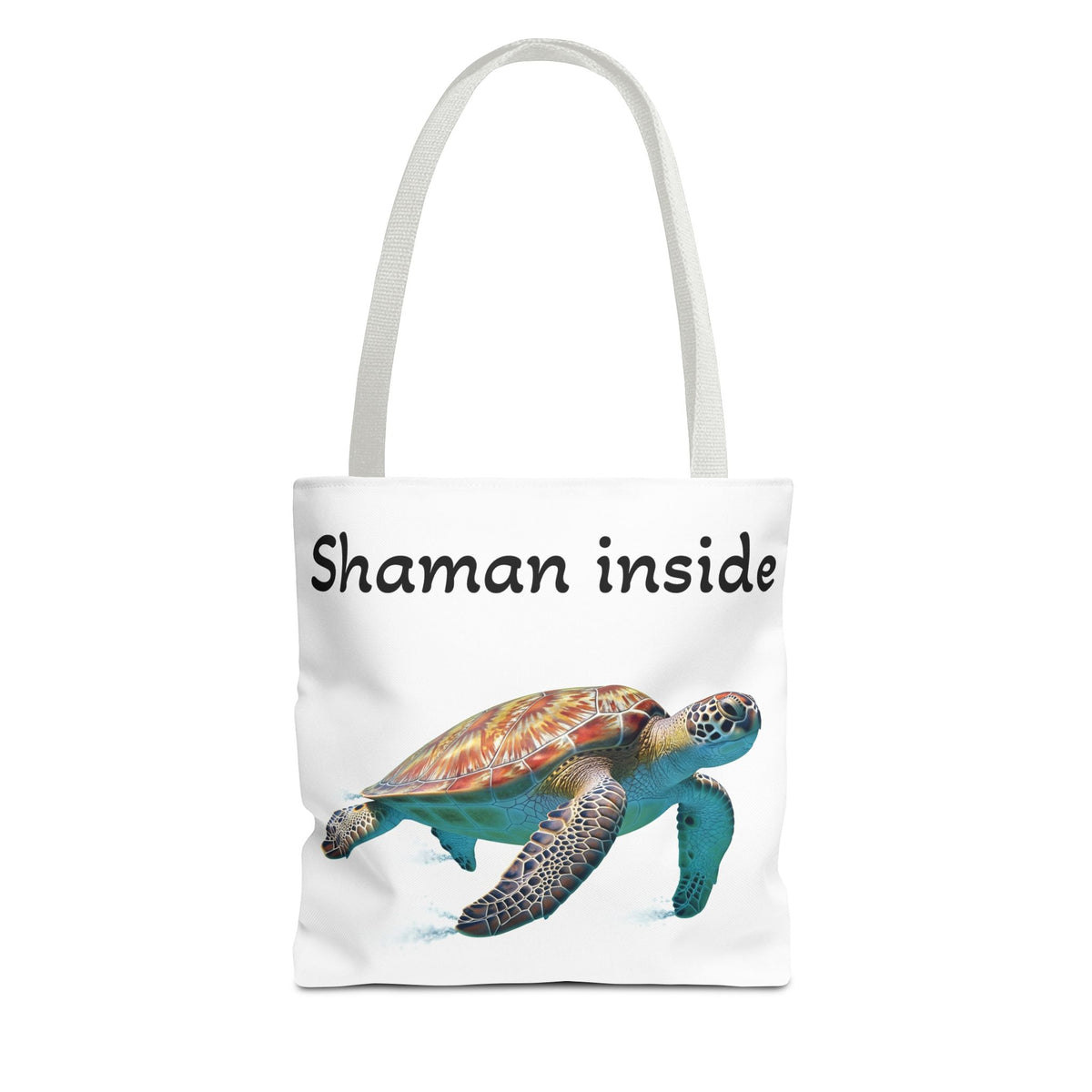 Shaman Inside Sea Turtle Tote Bag — Spiritual Beach Canvas Tote