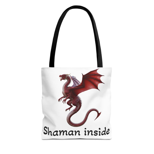 Tote — 'Shaman Inside' Red Dragon All-Over Print Tote Bag